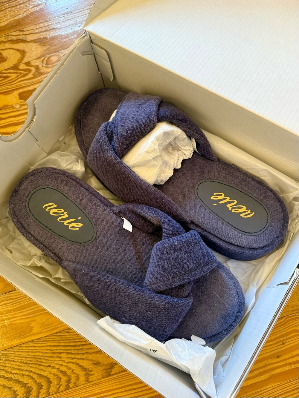 aerie Terry Twisted Plush Platform Slide Sandals